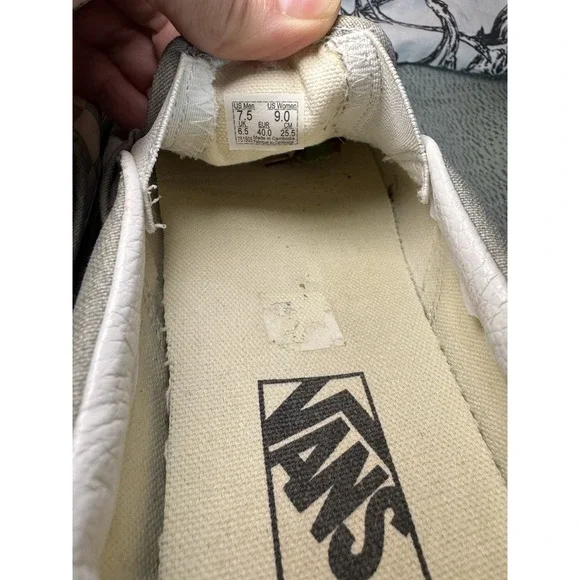 Vans Slip-On Checkerboard Skate Shoe Gray White Women's 9 Men 7.5 - Picture 12 of 13